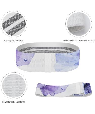 Buy Purple Flowers Printed Resistance Bands | Elastic Leg & Fitness Bands for Effective Workouts International Shipping Available - Buy Online on GoSupps.com