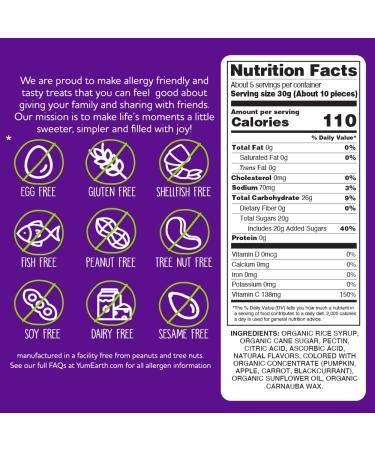 YumEarth Organic Fruit Snacks No Artificial Flavors or Dyes - Fruit Flavor -  5Oz - Pack of 6 - Buy Online on GoSupps.com