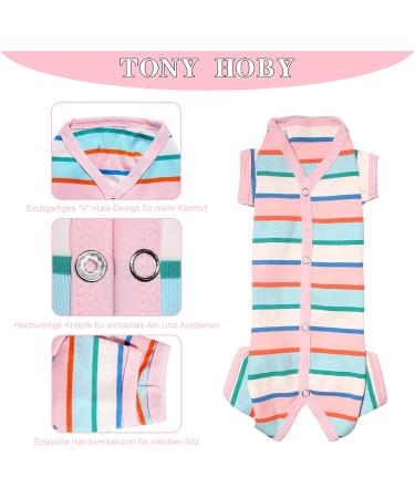 Tony Hoby Dog Suit for Women & Men | Soft Cotton 4-Legged Striped Overall for Comfortable Sleep | M Pink & White Girls - Buy Online on GoSupps.com