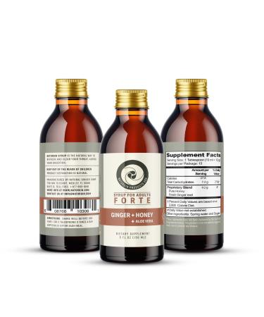 Naturgin Syrup Forte for Adults with Ginger Honey and Aloe Vera 5 oz (150ml)