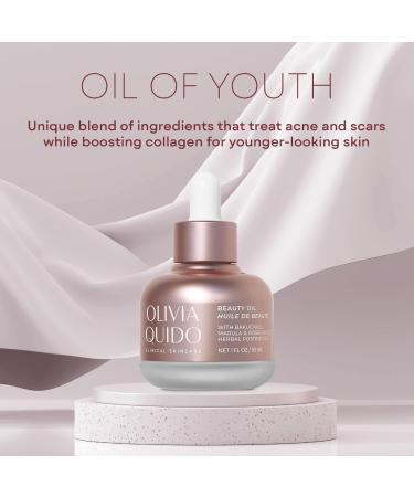 OLIVIA QUIDO Clinical Skin Care Beauty Oil - Anti-Aging Serum with Bakuchiol Marula & Rose Hip Oil for Brightening Repairing and Hydrating Skin - Acne Prevention - Buy Online on GoSupps.com