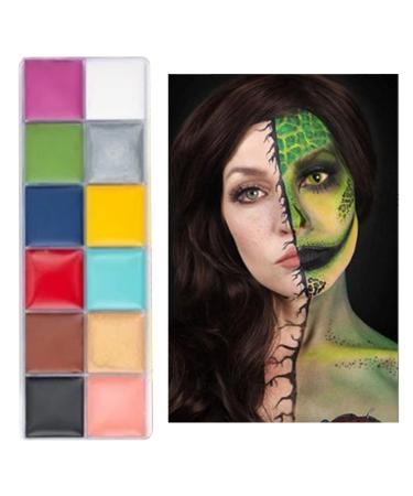 Pongnas Pongnas 12-Color Cosmetic Palette 3.4oz Quick-Drying Water-Based Professional Body Makeup for Parties