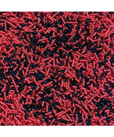 Red and Black Sprinkles Mix - 35g of Red and Black Cake Toppers or Cupcake Decorations