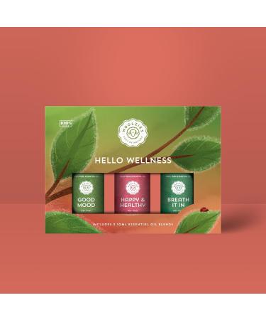 Hello Wellness Essential Oil Set - 3 Pure Natural Oils for Home & Office Aromatherapy | Good Mood Happy & Healthy Blends - Buy Online on GoSupps.com