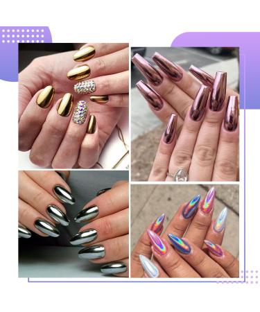 Bishengyf 6 Chrome Nail Powder | Upgrade Chromium Glitter & Neon Glassy Pearl Effect | Easy-to-Use E-Rose Gold Pigments for Nail Art & Design - International Shipping Available - Buy Online on GoSupps.com