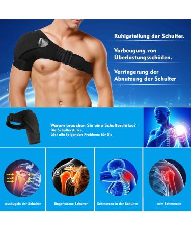 Xkzhrr Adjustable Neoprene Shoulder Support for Osteoarthritis - Unisex Left/Right Fit Stable Comfort - Buy Online on GoSupps.com
