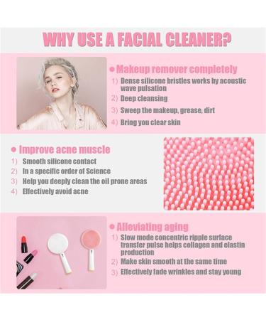 Cleansing Brush Head Silicone Facial Cleanser Portable Replacement Brush Head Washing Brush Head Pink - Buy Online on GoSupps.com