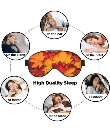 Soft Sleep Mask for Men & Women - Double-Sided Fall Maple Leaves Eye Covers | Adjustable Blackout Blindfold for Travel & Home Use - Buy Online on GoSupps.com