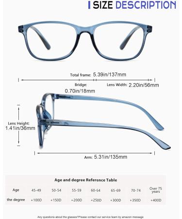 Ajyado Blue Light Blocking Reading Glasses for Men & Women - Stylish Anti-UV Enlarged 2.75 Readers - Unbreakable Black & Blue Fashion Eyewear - Buy Online on GoSupps.com