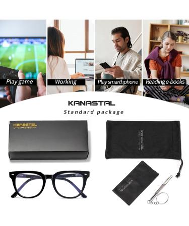Kanastal Blaufilter Glasses - Blue Light Filter Metal Frame Reading Glasses for Men & Women - Sleep & Gaming Reflective Blue Light Glasses - 1 Black - Buy Online on GoSupps.com