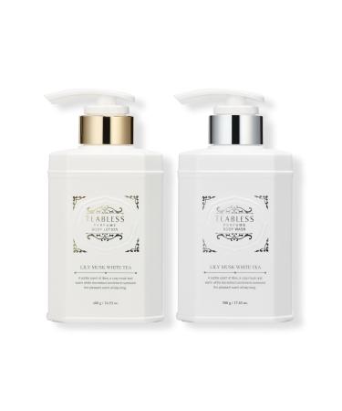TEABLESS Lily Musk White Tea Perfumed Body Lotion & Body Wash Duo Set Dry Skin & Sensitive Skin Daily Hydrating Moisturizer & Shower Gel Non-Greasy Floral Musk Scent Korean Skin Care
