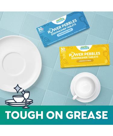 Earth Breeze Power Pebbles - 90 Eco-Friendly Dishwasher Tablets - Cuts Grease & Grime - Lemon Citrus - Easy to Use - International Shipping - Buy Online on GoSupps.com