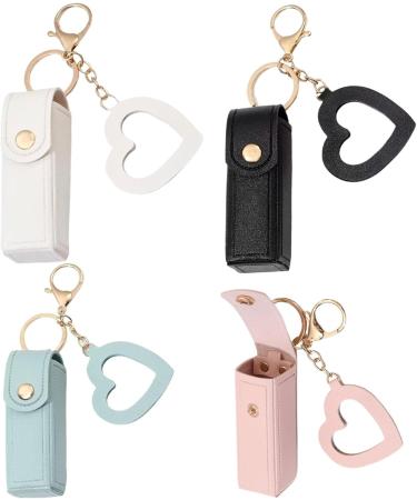 Buy Lipstick Purse & Case - 2PCS Portable Lipstick Holder Set with Heart Mirror | Stylish Gift for Women - Black & White - Buy Online on GoSupps.com