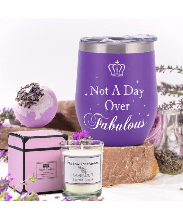 GoGoParty Purple Spa Gift Set for Women - Mother's Day Bath and Beauty Kit with Tumbler, Mirror, Candle, Bomb and Soap - Lavender Scented, Perfect Gifts for Mom - Buy Online on GoSupps.com