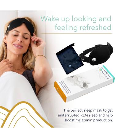 Nidra 3D Contoured Cup Molded Black Out Eye Mask for Women and Men - Ideal for Side Sleepers, Travel, Yoga, Meditation, Nap - Black - Buy Online on GoSupps.com