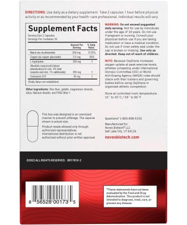 Novex Biotech Oxydrene NAD+ Enhancer - Metabolism & Cardio Support - 60 Capsules - Buy Online on GoSupps.com