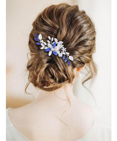 IYOU Blue Rhinestone Bridal Wedding Hair Comb - Bridal Hair Accessories for Bride & Bridesmaids - Buy Online on GoSupps.com