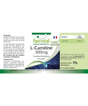 Fairvital | L-carnitine 300mg VEGAN - Highly dosed - 90 Licaps - Carnipure - Buy Online on GoSupps.com