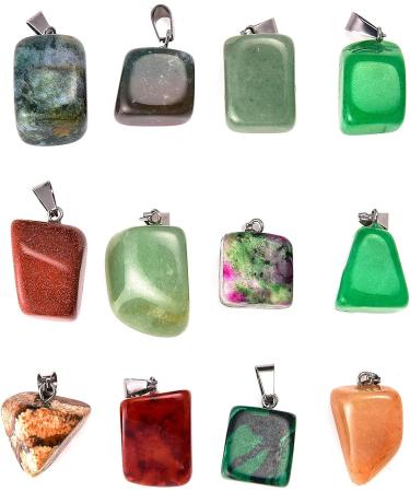 50 Mixed Stone Beads Crystal Pendants with Storage Bag for Jewelry Making - Irregular Style - Buy Online on GoSupps.com
