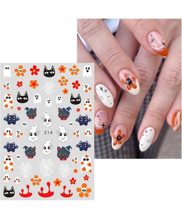 JMEOWIO 9 Sheets Halloween Nail Art Stickers Decals Self-Adhesive Ghost Pumpkin Purple Heart Nail Supplies Nail Art Design Decoration Accessories - Buy Online on GoSupps.com