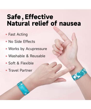 MEIYYJ Anti Sickness Travel Bands for Adults & Pregnant Women - Motion Sickness Relief (Small Size) - Green Leaf Pink Love - Buy Online on GoSupps.com