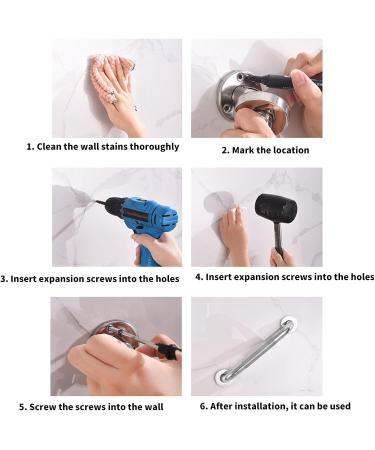 Professional Home Cares Bathroom Support Stainless Steel Handle Secure Mounting Handle for Elderly & Mobilities Impaired - Buy Online on GoSupps.com
