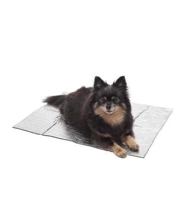Furhaven Pet - Reinforced Cot Bed with Metal Frame, Detachable Plush Cot Dog Blanket with Pouch, & ThermaPUP Self-Warming Reflective Thermal Insert Mat for Dogs & Cats - Multiple Sizes & Colors Heating Pad Small Silver