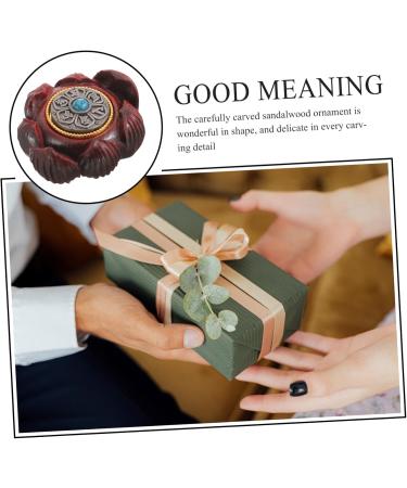 Gleavi Hand Exercise Plate - Miniature Lotus Buddha Carved Figure Wooden Desk Decor & Jewelry Pendant 3.2x2.7cm - Buy Online on GoSupps.com