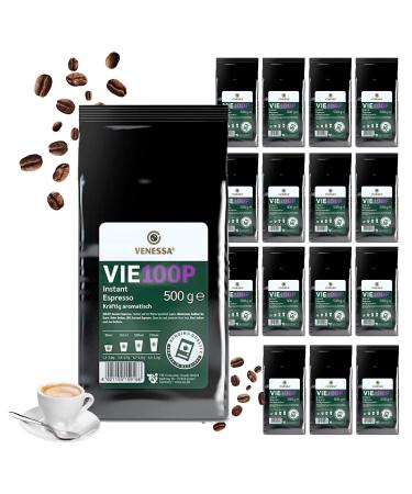 VENESSA VIE 100P Premium Instant Espresso 15 x 500 g gently roasted, powerful and aromatic flavour – for vending machines, catering companies