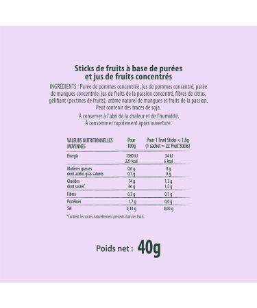 N.A Nature Addicts Pack of 10 Passion Mango Fruit Sticks 40 g - 100 Purcent Fruits - No Added Sugars No Sweeteners or Prese - Buy Online on GoSupps.com