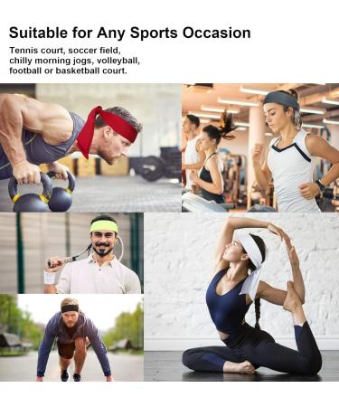 6 Pack Multicolor Head Tie Headbands for Men and Women - Tennis, Karate, Ninja Athletic Sweatbands - Buy Online on GoSupps.com