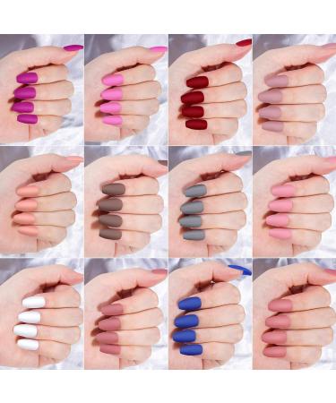 24 Packs 576PCS Matte Press on Nails Medium Length FANDAMEI - Full Cover Acrylic False Nails Kit with Nail Glue and File - Buy Online on GoSupps.com
