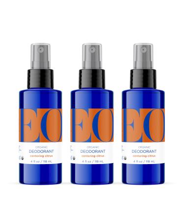 EO Organic Deodorant Spray 4 Ounce (Pack of 3) Citrus Organic Plant-Based Botanical Extracts Citrus 1.33 Fl Oz (Pack of 3)