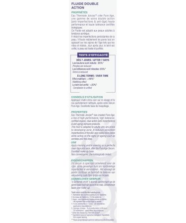 Eau Thermale Jonzac | Double Action Fluid Pure Age | Double action care: Anti-imperfections & Anti-aging | Reduces & Corrects imperfections | Acts on the signs of aging | Certified organic | 40 ml - Buy Online on GoSupps.com