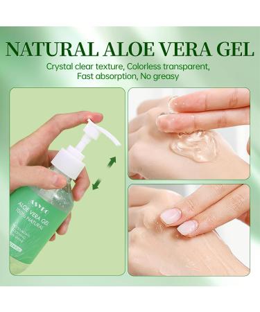 ASYBO Aloe Vera Gel 500 ml 100% Natural Pure Aloe Vera for Face Body Hair Soothing and Nourishing Moisturising Aloe Cream for Dry Skin Sunburn Acne After Sun Lotion - Buy Online on GoSupps.com