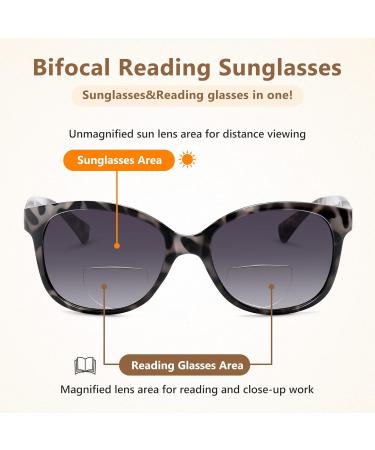 Buy Madison Avenue Vintage Bifocal Reading Sunglasses for Women - Classic UV Protection Sun Reader Glasses in Grey Demi +1.5 - Buy Online on GoSupps.com