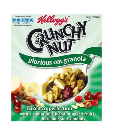 KELLOGG'S Crunchy Nut Kellogg Glorious Oat Granola with Fruits and Nuts (380g) - Pack of 2