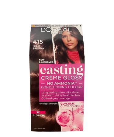 L'OR AL L'Or al Paris Casting Intense Hair Color Ammonia-Free Silicone-Free with Gloss Cream #415 Ice Brown 3 Count