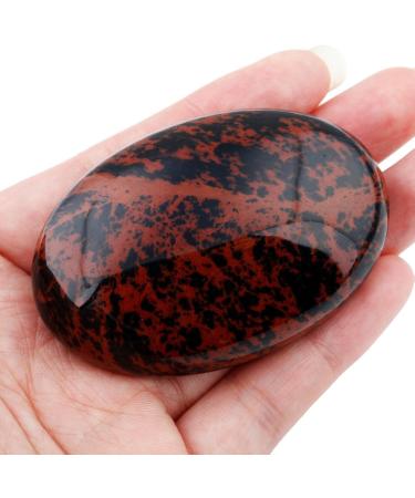 MookaiTedecor Nature Gemstone Drumstone - Polished Palm Pocket Healing Crystal for Reiki & Home Decor | Mahogany Obsidian - Buy Online on GoSupps.com
