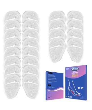 Metatarsal Pads for Women 6 Pairs Gel Ball of Foot Cushions High Heel Inserts for Pain Relief Anti-Slip Invisible Design High Heel Comfort Pads All Day Pain Relief One Size Fits All 12clear