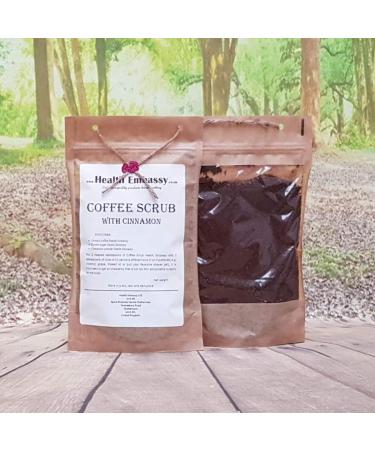 Health Embassy Coffee Scrub with Cinnamon - 150g | Natural Exfoliating Body Scrub for Glowing Skin - Shop Internationally - Buy Online on GoSupps.com