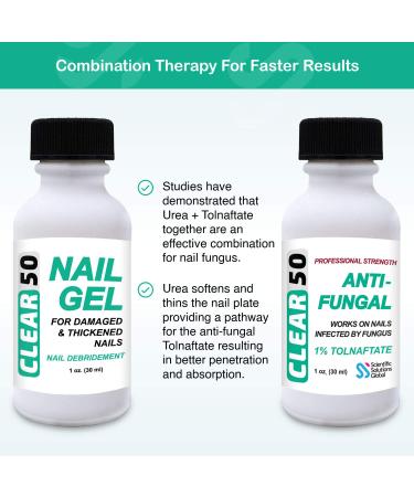 Clear 50 Nail Gel 1 oz - Hard Nail Softener with 50% Urea | Quick Drying Formula for Stronger Nails | Fingernails & Toenails Treatment with Easy Brush Applicator - Buy Online on GoSupps.com