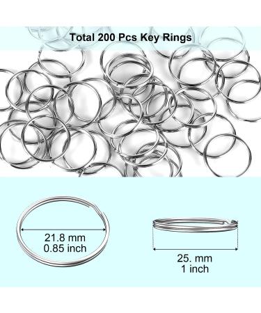200PCS 25mm Silver Key Rings - Split Bulk Keyrings for Keychain & Crafts - Buy Online on GoSupps.com