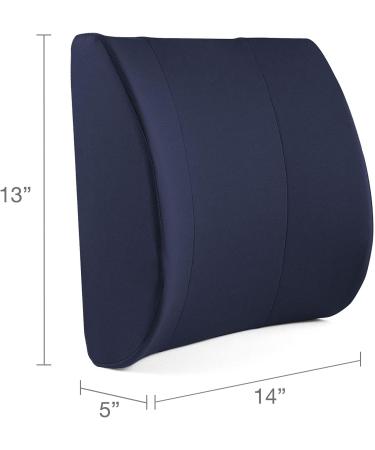 DMI Lumbar Support Pillow for Chair to Assist with Back Support with Removable Washable Cover to Ease Lower Back Pain and Discomfort while Improving Posture  14 x 13 x 5  Contoured Foam  Premium  Navy Navy Premium - Buy Online on GoSupps.com