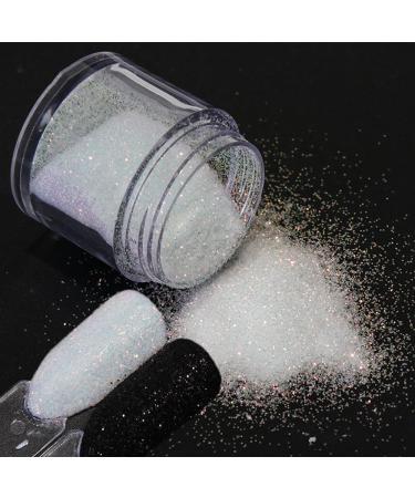 3pcs Shimmer Nail Glitter Powder Set for Nail Art Decorations - Black White Rainbow Holographic Shining & Sugar Coating Effect - Diamond Dust for Stunning Nails - Buy Online on GoSupps.com