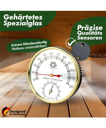Nordholz 2-in-1 Sauna Thermometer & Hygrometer - Accurate Temperature & Humidity for Optimal Sauna Atmosphere | Premium Aluminum Sauna Accessory - Buy Online on GoSupps.com