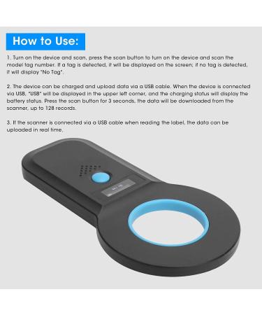 Pet Microchip Scanner Handheld Animal Chip Reader 134.2kHz Portable RFID Reader Pet Tag Scanner Rechargeable for Animal/Pet/Dog/Cat/Pig Supports for EMID FDX B (ISO1784/85)(Black) - Buy Online on GoSupps.com