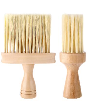 2 pieces barber neck duster brush - professional hair cutting brush barber fade brush neck duster dusting hairbrush to brush off hair around neck and ears after the haircut