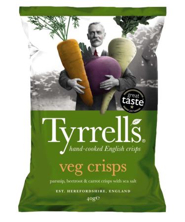(24 Pack) Tyrrells Mixed Root Vegetable Crisps Lightly Salted 24 x 40g - Buy Online on GoSupps.com
