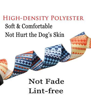 Mihqy Bohemian Dog Collar - Adjustable Soft & Comfortable for Small Medium & Large Dogs - Floral & Geometric Design (Orange XS: 20-30 cm Neck) - Buy Online on GoSupps.com